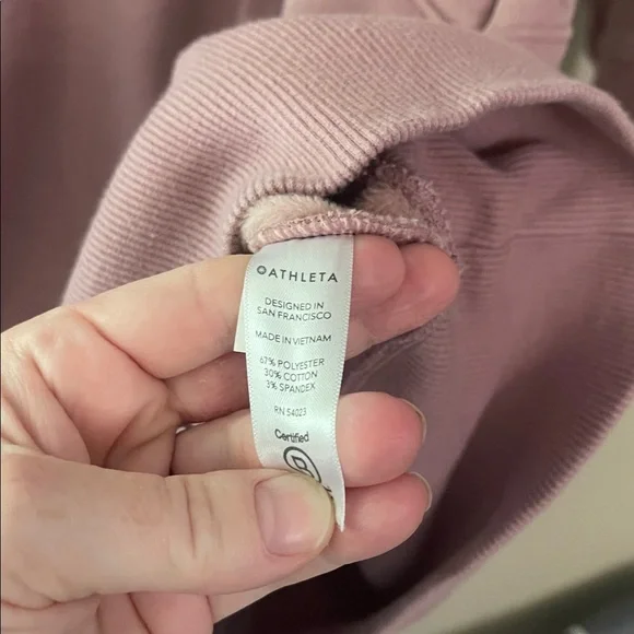 Athleta Cozy Karma 1/4 Zip Sweatshirt Dress mauve medium - Picture 6 of 11